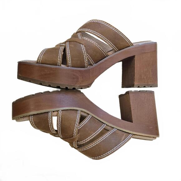 Shoes - Sibica Stylish Brown Strappy High Heel Sandals